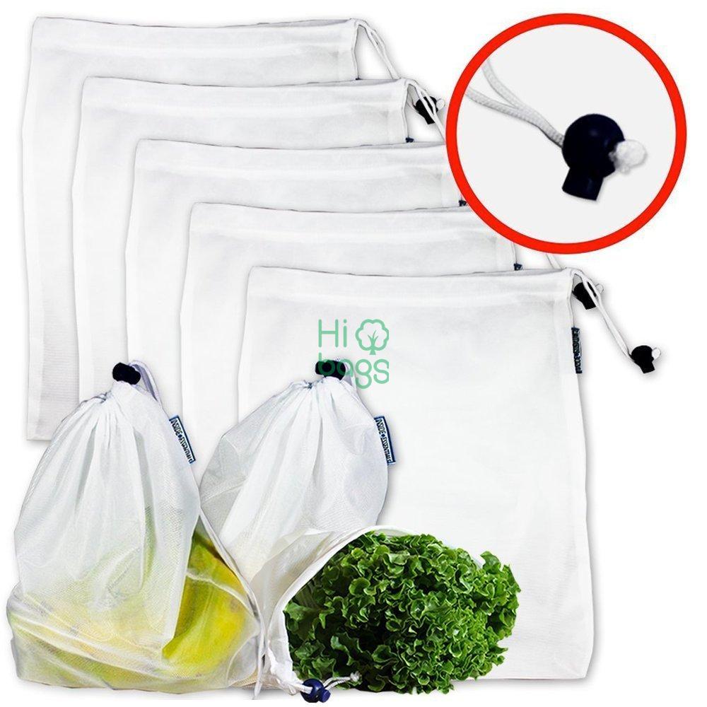 Reusable Mesh Produce Washable Premium See Through Lightweight Mesh Bags M